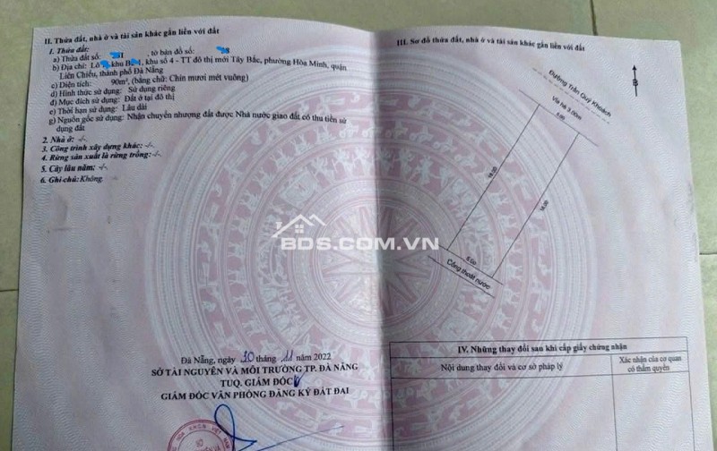 Bán đất đường Trần Qúy Khoách - trục thông Hồ Tùng Mậu